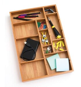 lipper international 8397 bamboo wood adjustable drawer