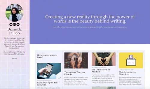 journo portfolio screenshot